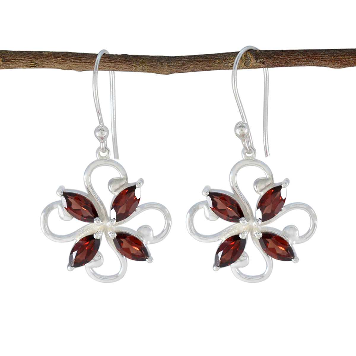 Bianca Red Dangle Earrings for Stylish Glam Garnet Red Dangle