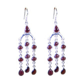 Mariana Red Dangle Earrings for Women - Stylish & Chic Garnet Red Dangle