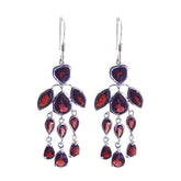 Chloe Red Dangle Earrings for Stylish Attire Garnet Red Dangle