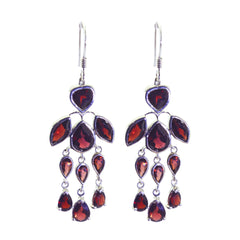 Chloe Red Dangle Earrings for Stylish Attire Garnet Red Dangle