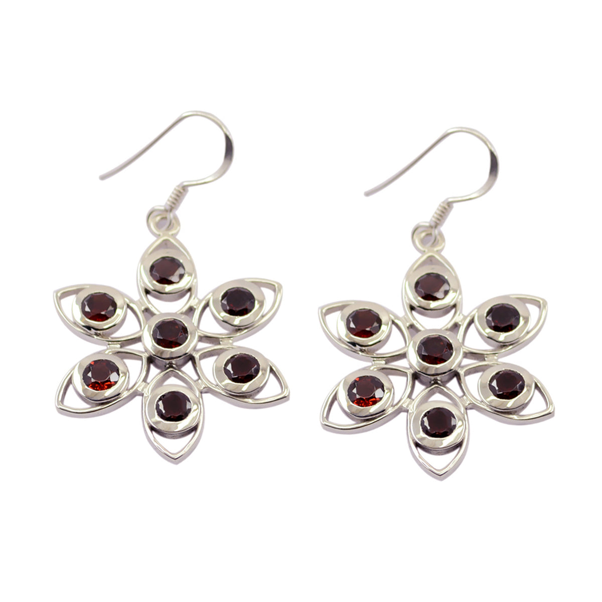 Clara Red Dangle Earrings India for Fashion Statement Garnet Red Dangle