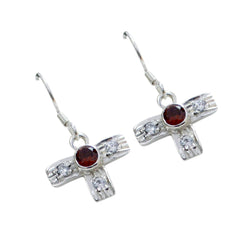 Yuna Red Dangle Earrings India with Gemstone Accents