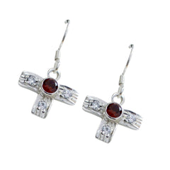 Yuna Red Dangle Earrings India with Gemstone Accents