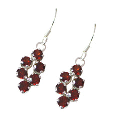 Rina Red Dangle Earrings India - Stylish Gemstone Jewelry