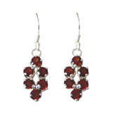 Rina Red Dangle Earrings India - Stylish Gemstone Jewelry Garnet Red Dangle