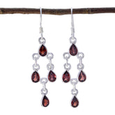 Charlotte Red Dangle Earrings for Everyday Glam Garnet Red Dangle