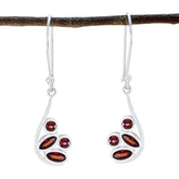 Yan Red Dangle Earrings in Silver for Every Occasion Garnet Red Dangle