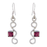 Alina Red Dangle Earrings for Stylish Vibes Garnet Red Dangle