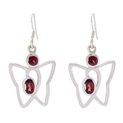Olivia Red Dangle Earrings with Elegant Design Garnet Red Dangle