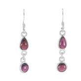 Noelia Red Dangle Earrings for Everyday Glam Garnet Red Dangle