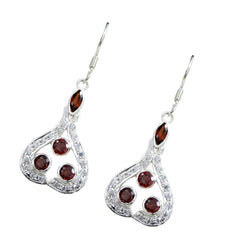 Ying Red Dangle Earrings with Sparkling Gemstones