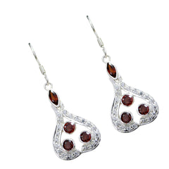 Ying Red Dangle Earrings with Sparkling Gemstones