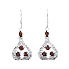 Ying Red Dangle Earrings with Sparkling Gemstones Garnet Red Dangle