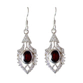 Agustina Red Dangle Earrings for Glamorous Style Garnet Red Dangle