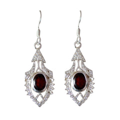 Agustina Red Dangle Earrings for Glamorous Style Garnet Red Dangle