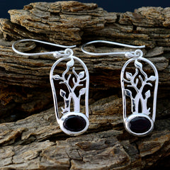 Sarah Red Dangle Earrings with Tree Design