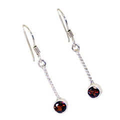 Ivy Red Dangle Earrings with Garnet Stones