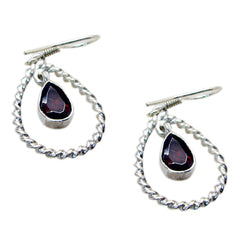 Isabelle Red Dangle Earrings with Gemstone Drop