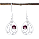 Yasmine Red Dangle Earrings with Glamorous Gemstones Garnet Red Dangle