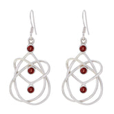 Mathilde Red Dangle Earrings with Gemstone Design Garnet Red Dangle