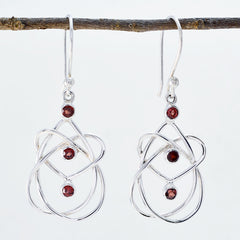 Mathilde Red Dangle Earrings with Gemstone Design