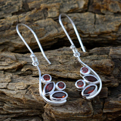 Yan Red Dangle Earrings in Silver for Every Occasion