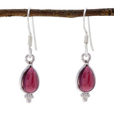 Joaquina Red Dangle Earrings with Silver Setting Garnet Red Dangle