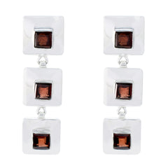 Nayara Red Edgy Stud Earrings for Stylish Looks Garnet Red Stud