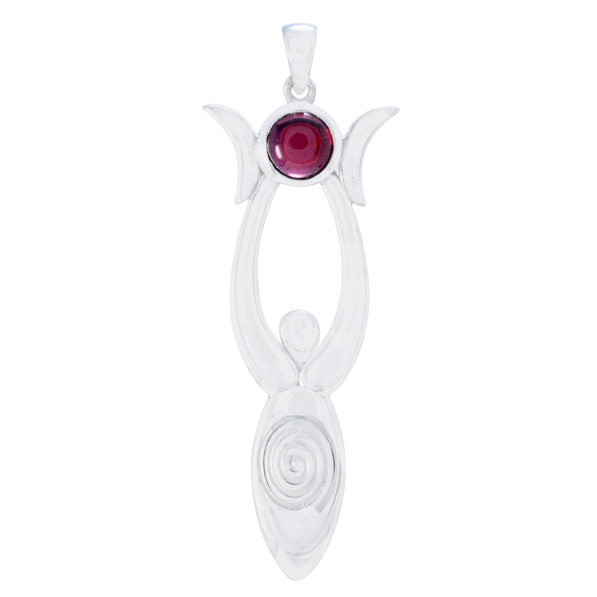 Eliza Red Featherlight Pendant - Stylish Silver Design Garnet Red Red