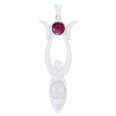 Eliza Red Featherlight Pendant - Stylish Silver Design Garnet Red Red