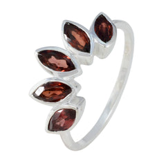 Aisha Red Gemstone Crown Ring Elegant Silver Jewelry