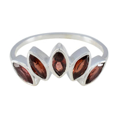Aisha Red Gemstone Crown Ring Elegant Silver Jewelry