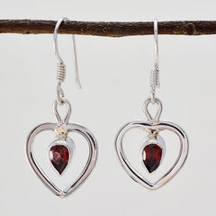 Ines Red Gemstone Dangle Earrings for Everyday Glam