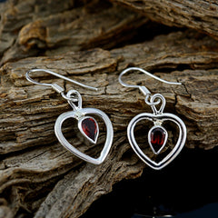 Ines Red Gemstone Dangle Earrings for Everyday Glam