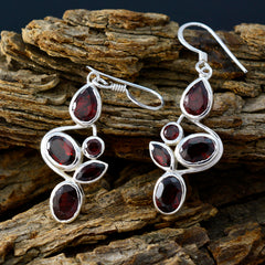 Aria Red Gemstone Dangle Earrings for Stylish Looks