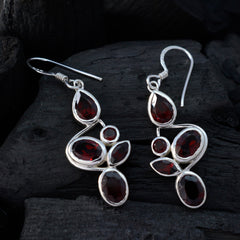 Aria Red Gemstone Dangle Earrings for Stylish Looks