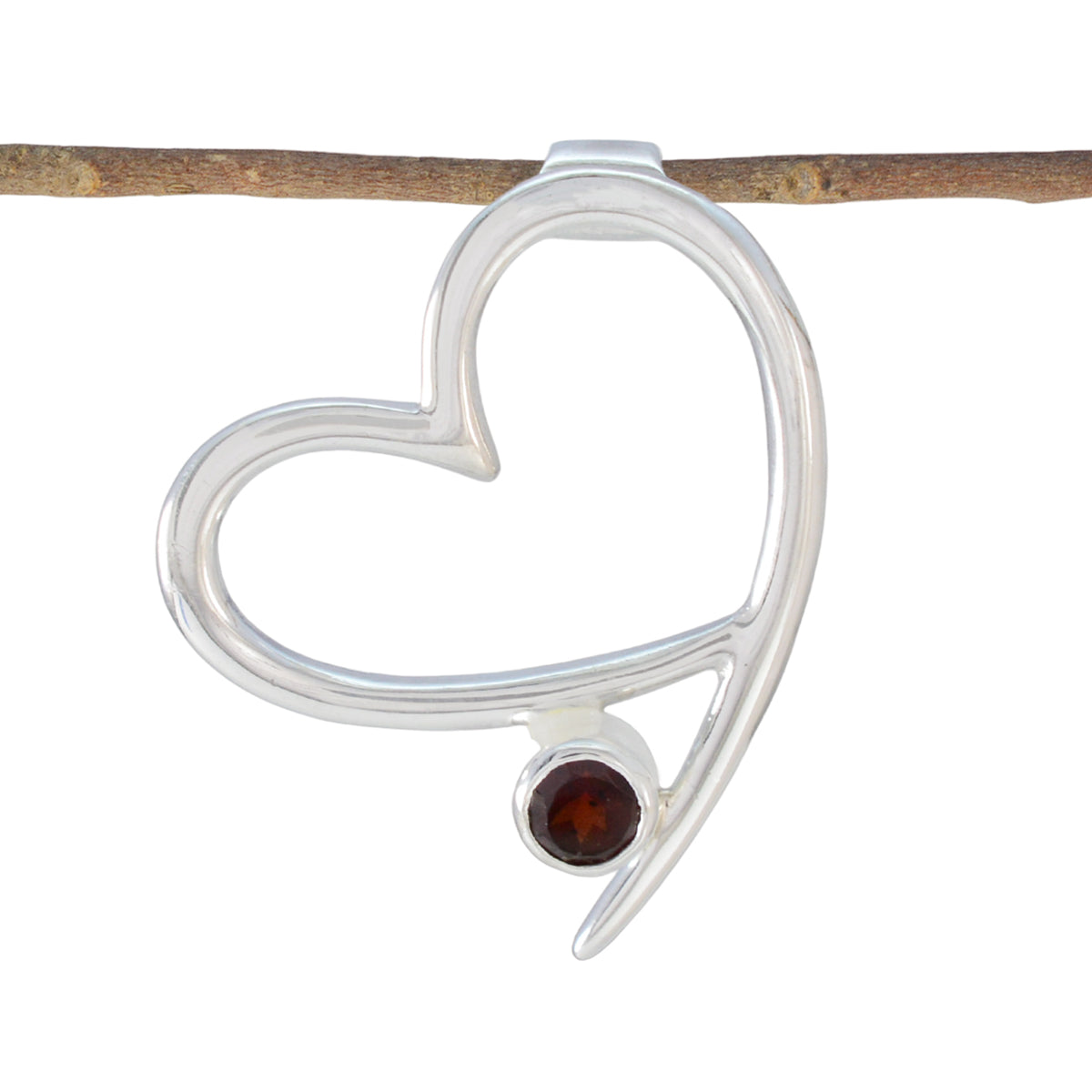 Ying Red Gemstone Pendant in Heart Design Garnet Red Red