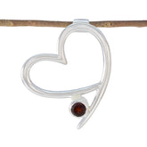 Ying Red Gemstone Pendant in Heart Design Garnet Red Red