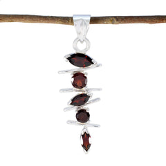 Bruna Red Gemstone Pendant in Silver for Everyday Glam