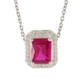 Yasmine Red Engagement Classic Pendant Ruby CZ Red Red