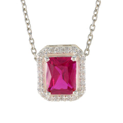 Yasmine Red Engagement Classic Pendant Ruby CZ Red Red