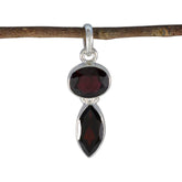 Eva Red Gemstone Pendant in Silver - Stylish Jewelry Garnet Red Red