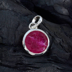 María Red Gemstone Pendant - Chic Silver Jewelry