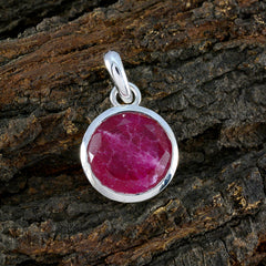 María Red Gemstone Pendant - Chic Silver Jewelry