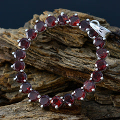 Fernanda Red Gemstone Pendant - Elegant Silver Design