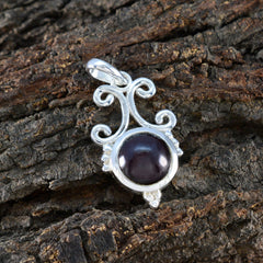 Chloe Red Gemstone Pendant in Silver Setting