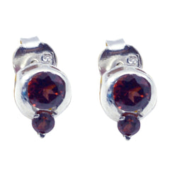 Noelia Red Gemstone Stud Earrings for Everyday Glam