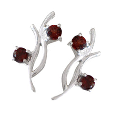 Hye-jin Red Gemstone Stud Earrings for Everyday Glam