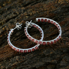 Skylar Red Gemstone Stud Earrings for Chic Elegance