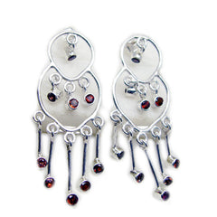 Eliza Red Gemstone Stud Earrings for Everyday Glam Garnet Red Stud